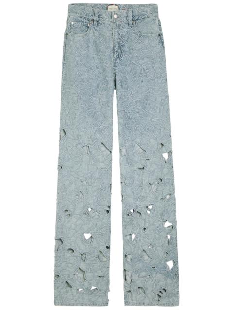 Alice + Olivia Alice + Olivia Chic Embroidered Cut-out Wide-leg Jeans
