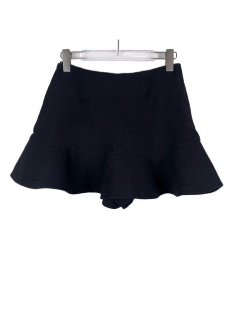 Valentino Black Ruffled Skirt Size 38 Virgin Wool & Silk Blend Made In Italy