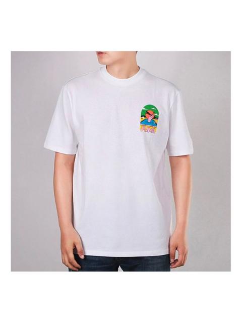 PUMA PUMA Printing Round Neck Short Sleeve White 599181-02