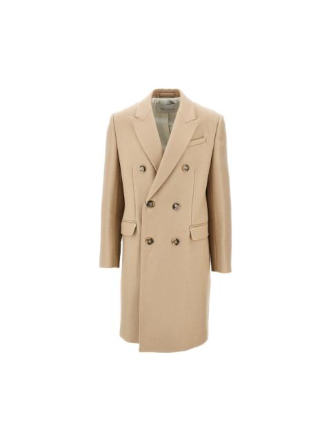 AMI Paris Ami Wool Gabardine Double-breasted Coat Beige