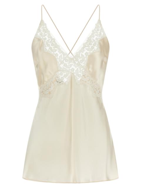 Other Designers Alberta Ferretti Women Satin And Lace Top