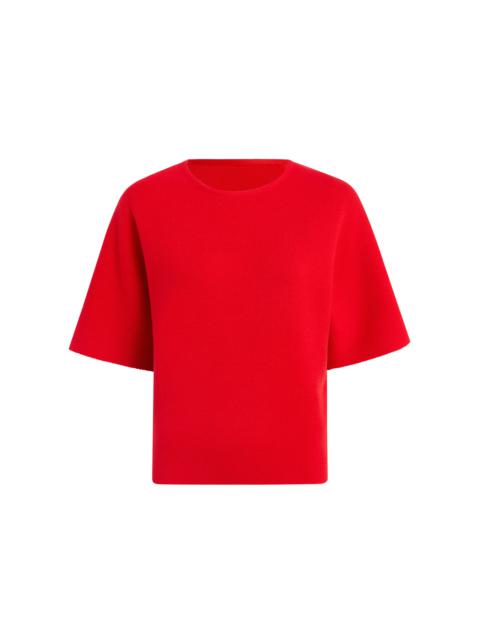 KHAITE Warren Compact Merino Wool T-Shirt red