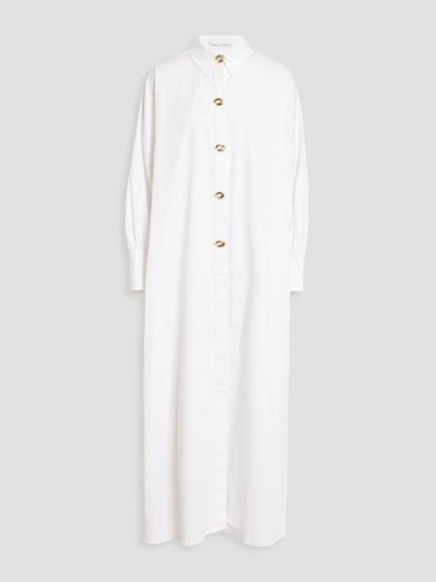 Oscar de la Renta Cotton-blend poplin maxi shirt dress