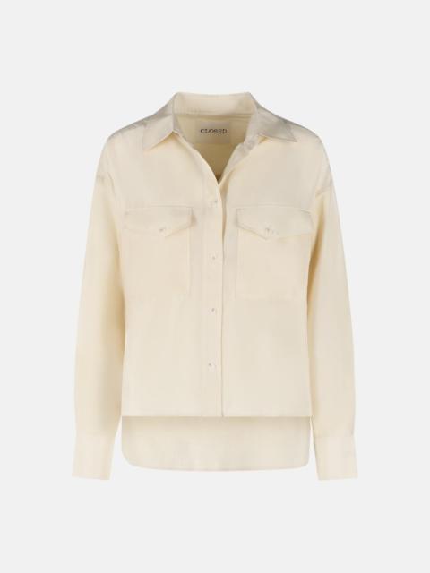 CLOSED 'UTILITY' CREAM SILK SHIRT