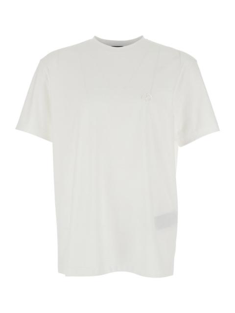 GIORGIO ARMANI Giorgio Armani Men White T-Shirt With Embroidered Logo On The Front In Cotton Man