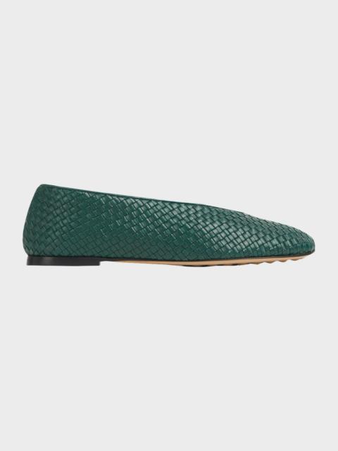 Bottega Veneta Micro Woven Nappa Leather Ballerina Flats