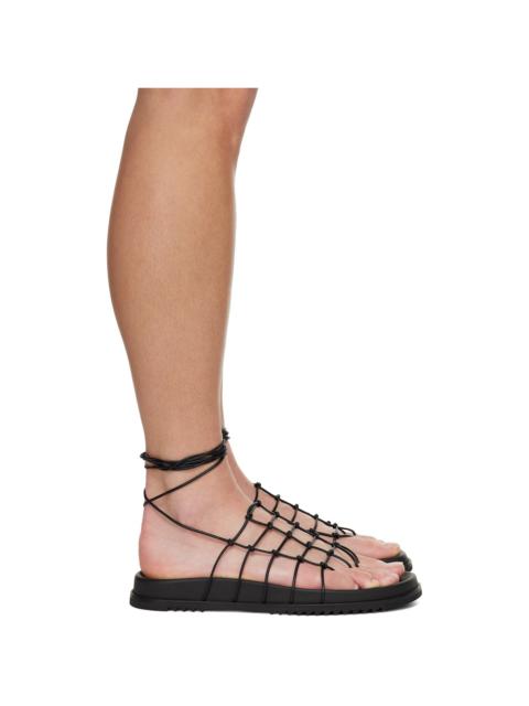 Rick Owens Black Hollywood Web Granola Sandals