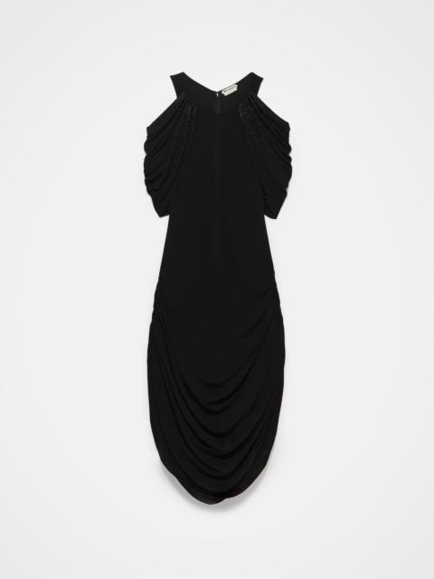 JW Anderson WOMENS BEADED SLEEVE MIDI DRESS IN BLACK