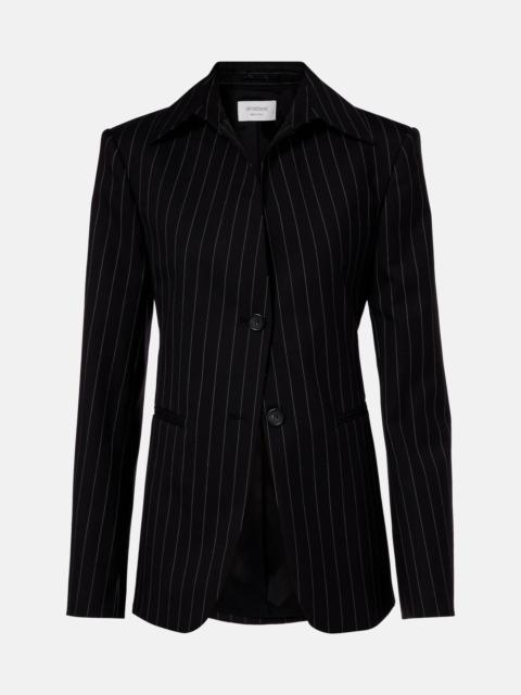 Sportmax Rive striped wool-blend gabardine blazer