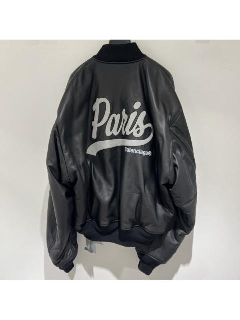 BALENCIAGA Balenciaga Oversized Leather Bomber Jacket in M