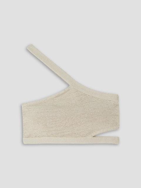 Cult Gaia Sanura one-shoulder cropped cotton-blend top