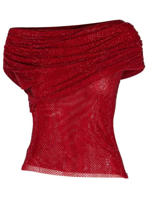 self-portrait Self Portrait Burgundy Polyester Top