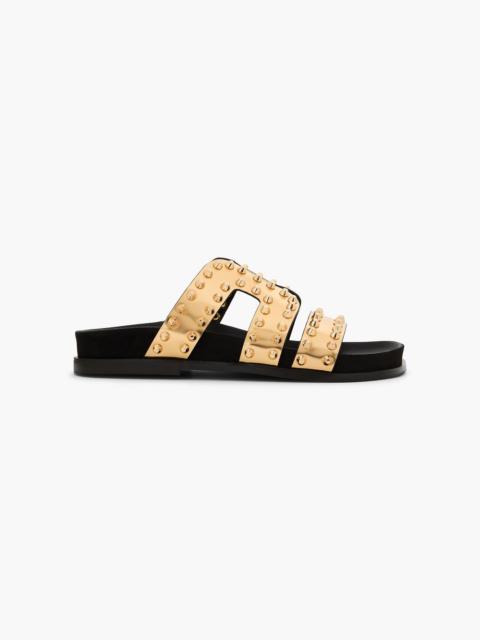 Sandro Spiked mirrored-leather sandals