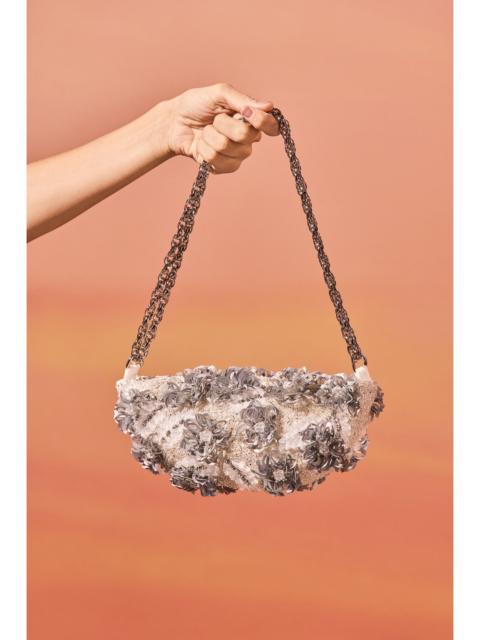 PatBO BRUMA COTTON POPLIN BAG EMBROIDERED FLOWERS