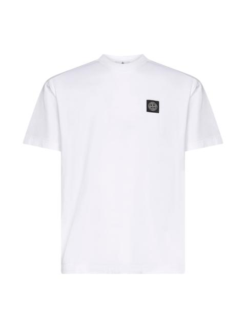 Stone Island White jersey Compass patch T-shirt
