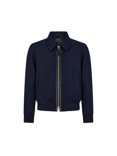 TOM FORD DOUBLE FACE TWILL COLLAR BLOUSON