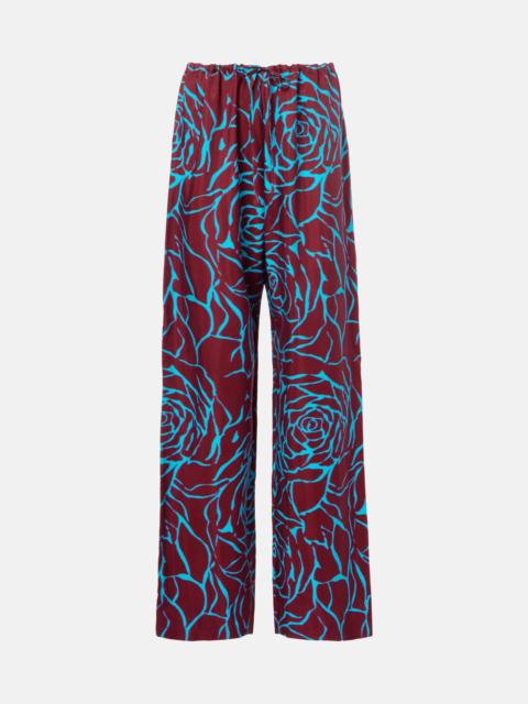 Dries Van Noten Floral jersey straight pants