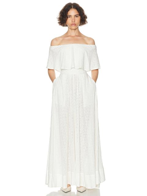 HELSA Petite Eyelet Garden Midi Dress