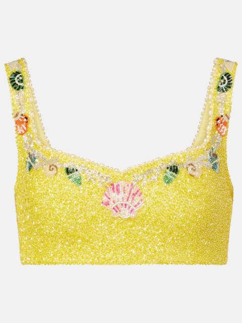 CLIO PEPPIATT Marina embellished crop top