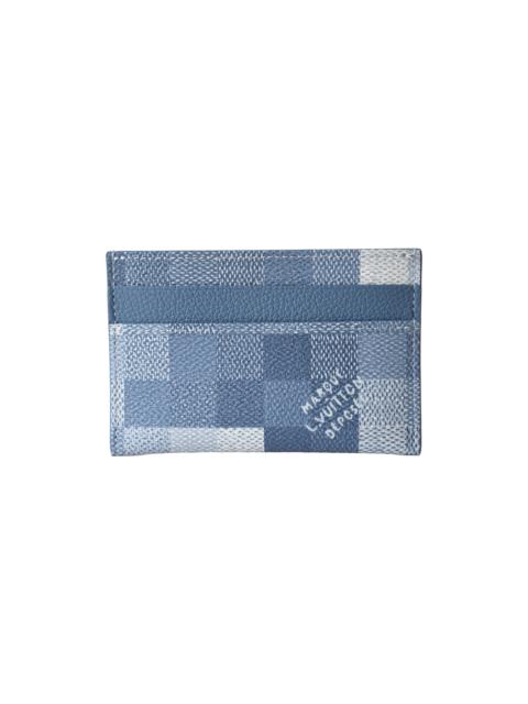 Louis Vuitton Louis Vuitton Blue Pixel Double Card Holder Indigo Damoflage