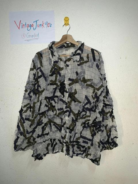 Vintage Wrinqle By Pleats Inoue CO.ltd shirt Button Up