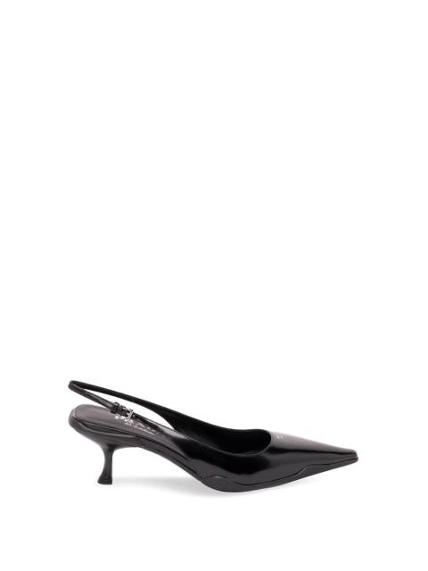 Prada Prada Women Brushed Leather Slingback Pumps