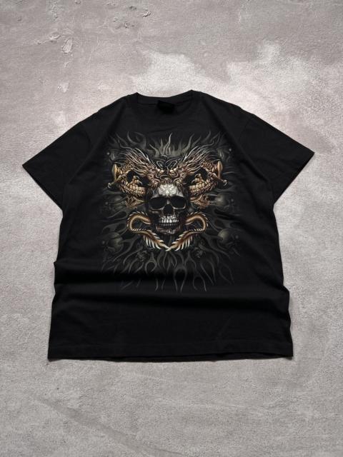 Other Designers If Six Was Nine - Vintage JNCO Style Skull Dragon Print Japanese T Shirt Tee