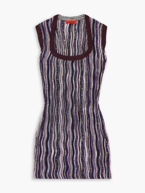 Missoni Sequin-embellished crochet-knit mini dress