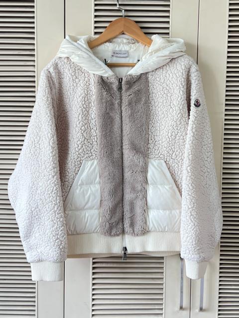 Moncler Moncler cream white shearling panel down jacket
