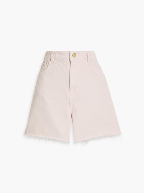 GANNI Frayed denim shorts
