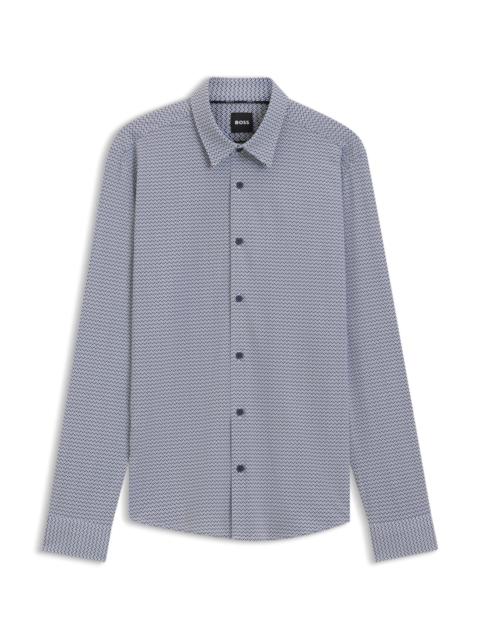 BOSS SLIM-FIT SHIRT IN PRINTED ITALIAN PERFORMANCE-STRETCH JERSEY