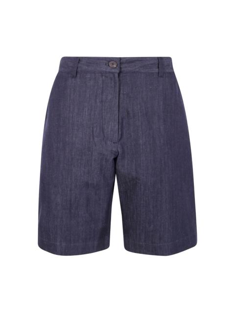 linen-blend shorts