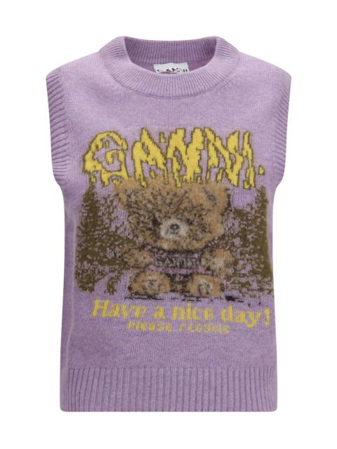 GANNI Ganni Women Graphic Wool Vest Teddy
