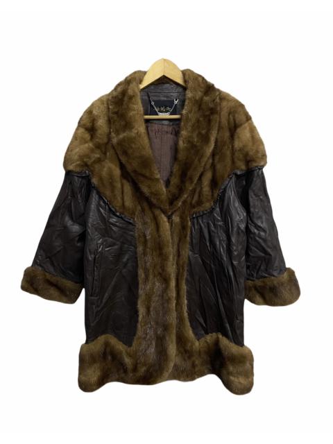 Other Designers Vintage - 🔥DHL SHIPPING🔥HIGH FASHION LEATHER AND FUR DESIGN JACKET