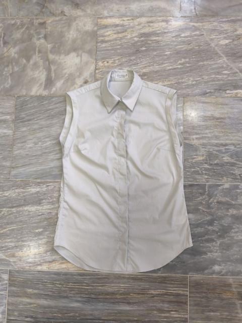 Brunello Cucinelli Brunello Cucinelli White blouse with monil chain