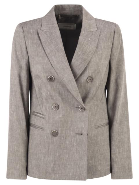 PESERICO Peserico Women Double-Breasted Blazer In Linen And Wool Blend