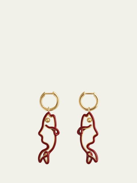 Bottega Veneta Enamel Fish Earrings