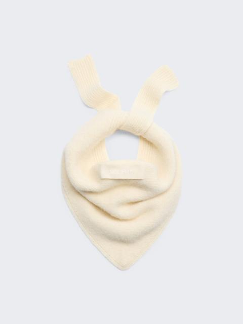 JACQUEMUS Grosgrain Logo Scarf Off-white