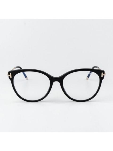 TOM FORD Tom Ford Women Eyeglasses Black Rose Gold Blue Light Block Round FT5770 001 NEW
