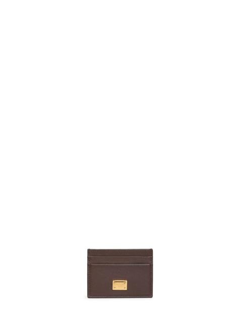 Dolce & Gabbana Dolce & Gabbana Women Dark Brown Plongé Calfskin Leather Card Holder