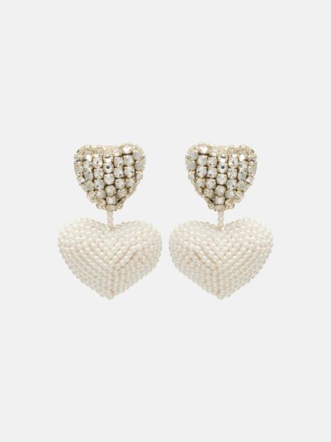Oscar de la Renta Crystal-embellished clip-on earrings