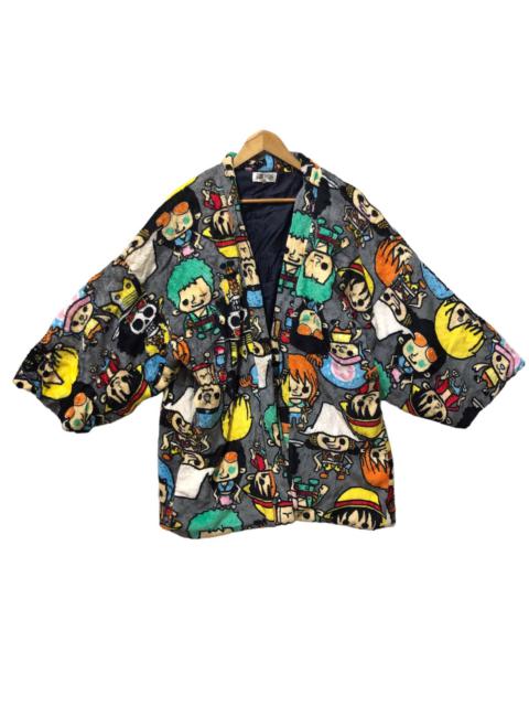 One piece fullprinted characters fleece kimono jacket