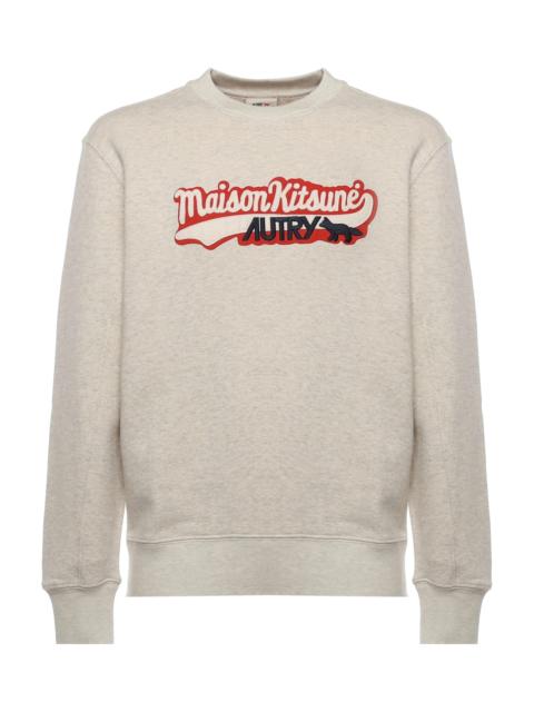 AUTRY Melange Grey Cotton Autry X Maison Kitsunã© Sweatshirt