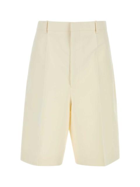 Bottega Veneta Bottega Veneta Men Ivory Cotton Blend Bermuda Shorts
