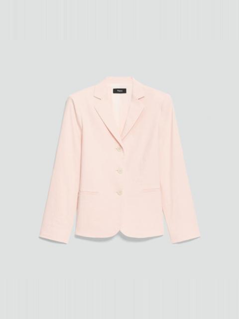 Theory Shrunken Three-Button Blazer in Good Linen