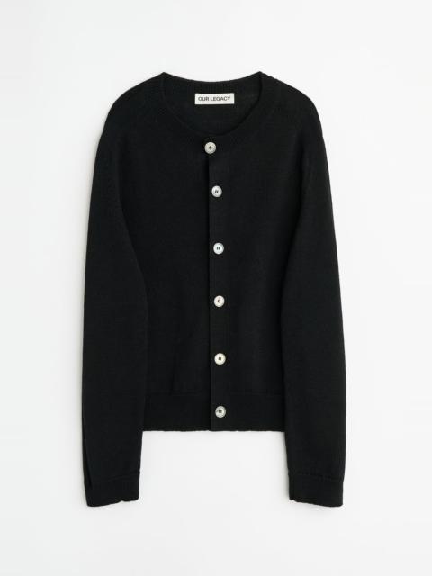 Our Legacy True Cardigan Black Coarse Linen Wool