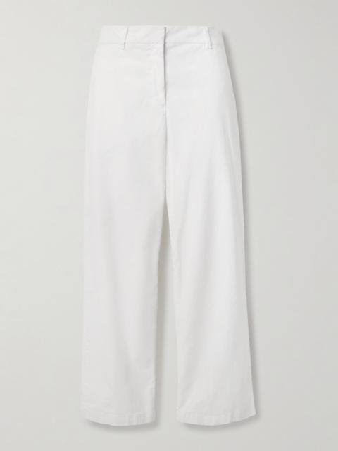 NILI LOTAN Nohan Brushed Cotton-blend Twill Wide-leg Pants
