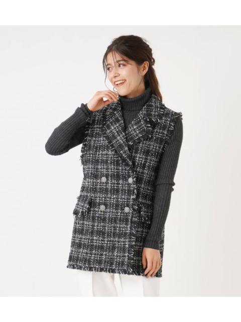 Japanese Brand - Japanese Fre.Soiite Tweed Wool Sleeveless Double Breasted