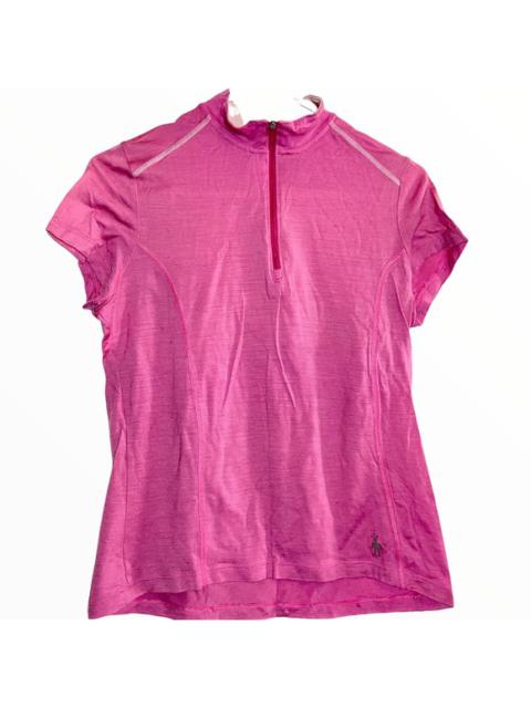 Other Designers Smartwool 1/4 Zip Shirt Merino Wool Short Sleeve Round Neck Pink Medium