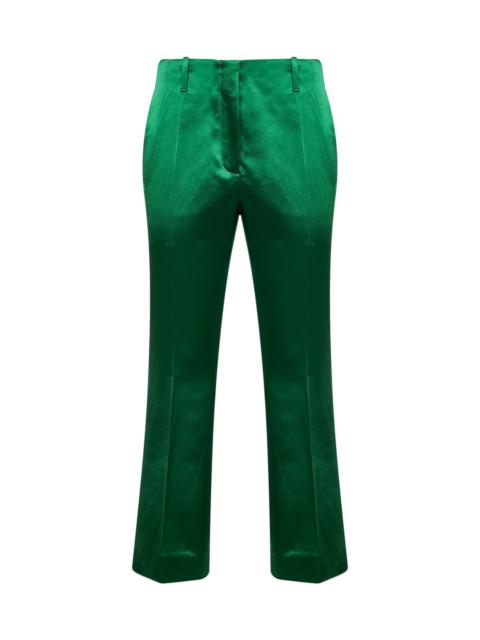 Dries Van Noten Dries Van Noten Women Green Satin Bootcut Trousers